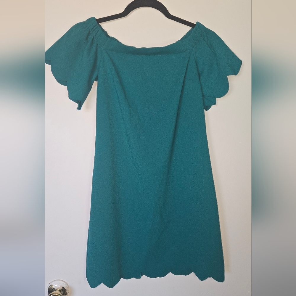 Banana Republic Teal Off-Shoulder Mini Dress - Picture 5 of 9